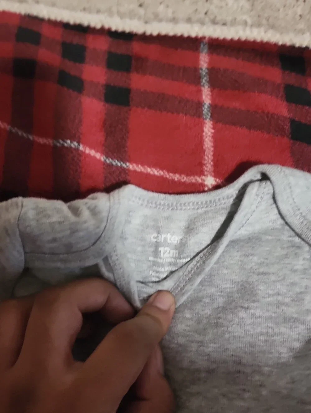 Carter's Green Long-Sleeve Baby One-Piece White,Gray And Light Blue Body Suit.